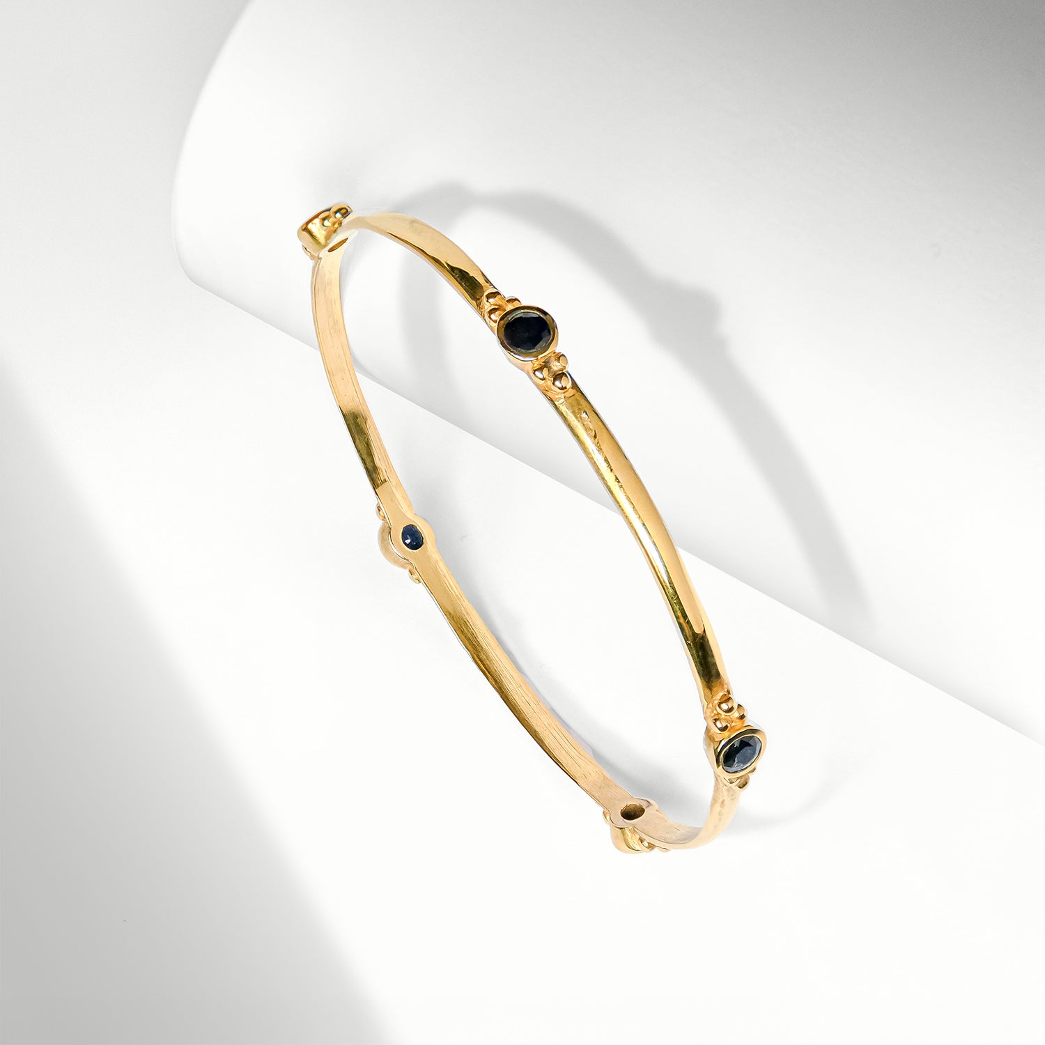 Personalised Gold Gemstone Bangle