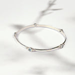 Birthstone Sterling Silver Bangle