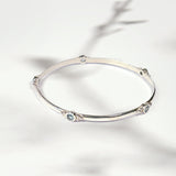 Birthstone Sterling Silver Bangle