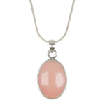 Pink Shell Gemstone Necklace, Large Pink Shell Necklace, Statement Pink Silver Necklace