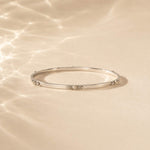 Sterling Silver White Topaz Stacking Bangle, White Topaz Stacking Bangle, White Topaz Silver Bangle