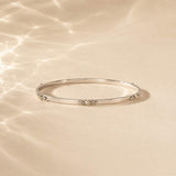 Sterling Silver White Topaz Stacking Bangle, White Topaz Stacking Bangle, White Topaz Silver Bangle