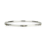 Sterling Silver and White Topaz Stacking Bangle, Handmade Silver Stacking Bangle, White Topaz Silver Bangle, April Birthstone Silver Bangle