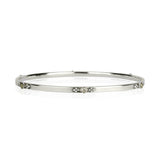 Sterling Silver and White Topaz Stacking Bangle, Handmade Silver Stacking Bangle, White Topaz Silver Bangle, April Birthstone Silver Bangle
