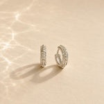 Handmade Sterling Silver Beaded Huggie Hoops, Silver Huggie Hoop Earrings, Beaded Huggie Hoop Earrings