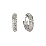 Silver Beaded Huggie Hoops, Beaded Silver Huggie Hoop Earrings, Silver Dotted Huggie Hoop Earrings, Sterling Silver Huggie Hoops