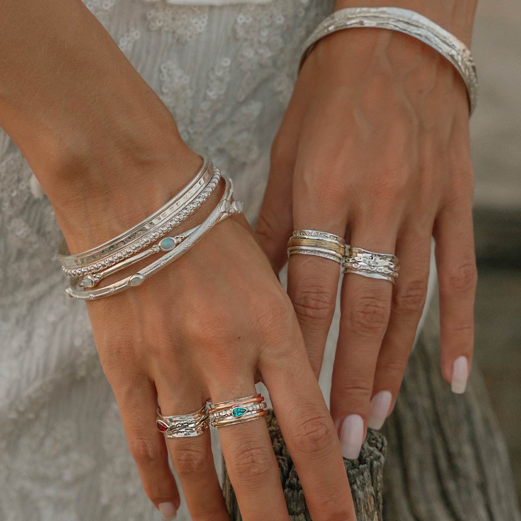 Sterling Silver Spinning Ring, Gemstone Spinning rings, Silver Bangles, Handmade Silver Jewellery