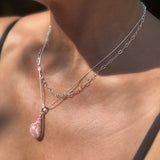 Rhodochrosite Pendant on Silver Chain