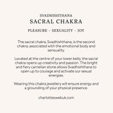 Sacral chakra meaning card, pleasure, sexuality and joy