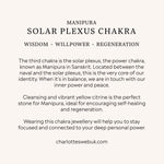 Solar plexus chakra meaning card, wisdom, willpower and regeneration 