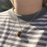 Scenic Denderite Pendant, Nature Inspired Pendant, Natural formed amber coloured pendant, Brown and Orange Stone Pendant Necklace