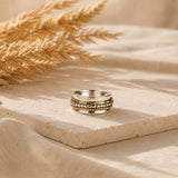 Silver, Gold and Rose Gold Spinning Ring, Mixed metal spin ring, Mixed metal handmade spinner ring