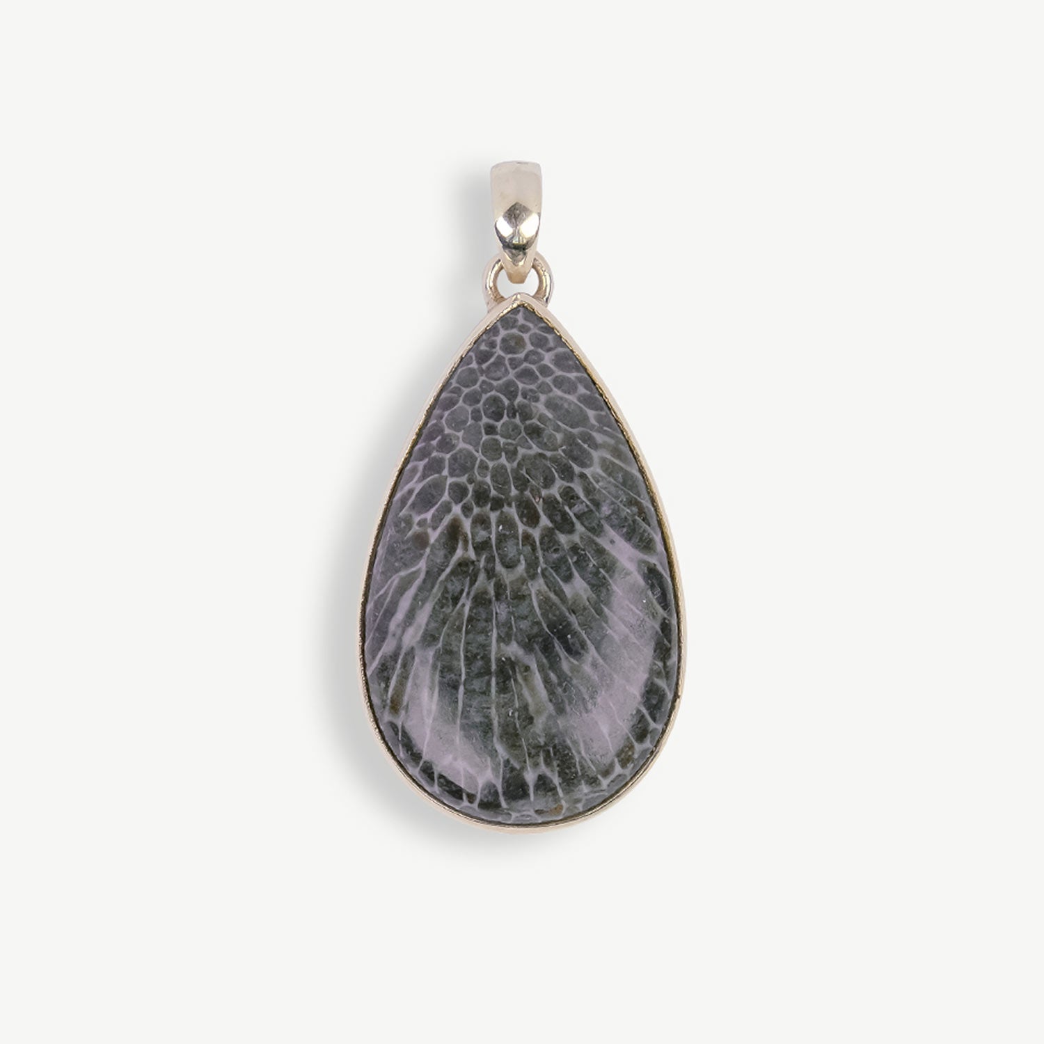 Snake Skin Jasper Pendant, Snake Skin Jasper Tear Drop Pendant, Grey Snake Skin Jasper Pendant, Silver Snake Skin Jasper Pendant