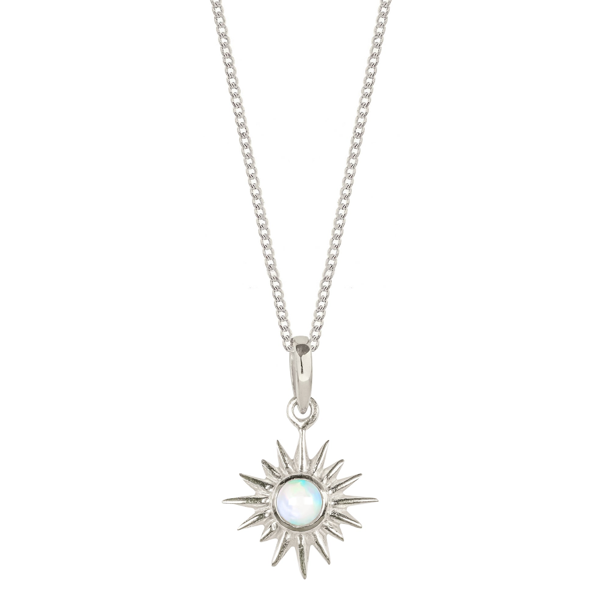 Solar Eclipse Silver Necklace, Lunar Eclipse Silver Opal Necklace, Opal Silver Necklace, October Birthstone Sun Necklace, Opal Silver Sun Necklace, Eclipse Necklace