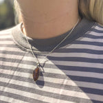 Purple and Amber Gemstone Pendant, Super Seven Amethyst Pendant, Amethyst Gemstone Necklace, Statement Gemstone Pendant