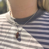 Purple and Amber Gemstone Pendant, Super Seven Amethyst Pendant, Amethyst Gemstone Necklace, Statement Gemstone Pendant