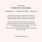 Information about the Vishudda throat chakra, expression, communication and emotion