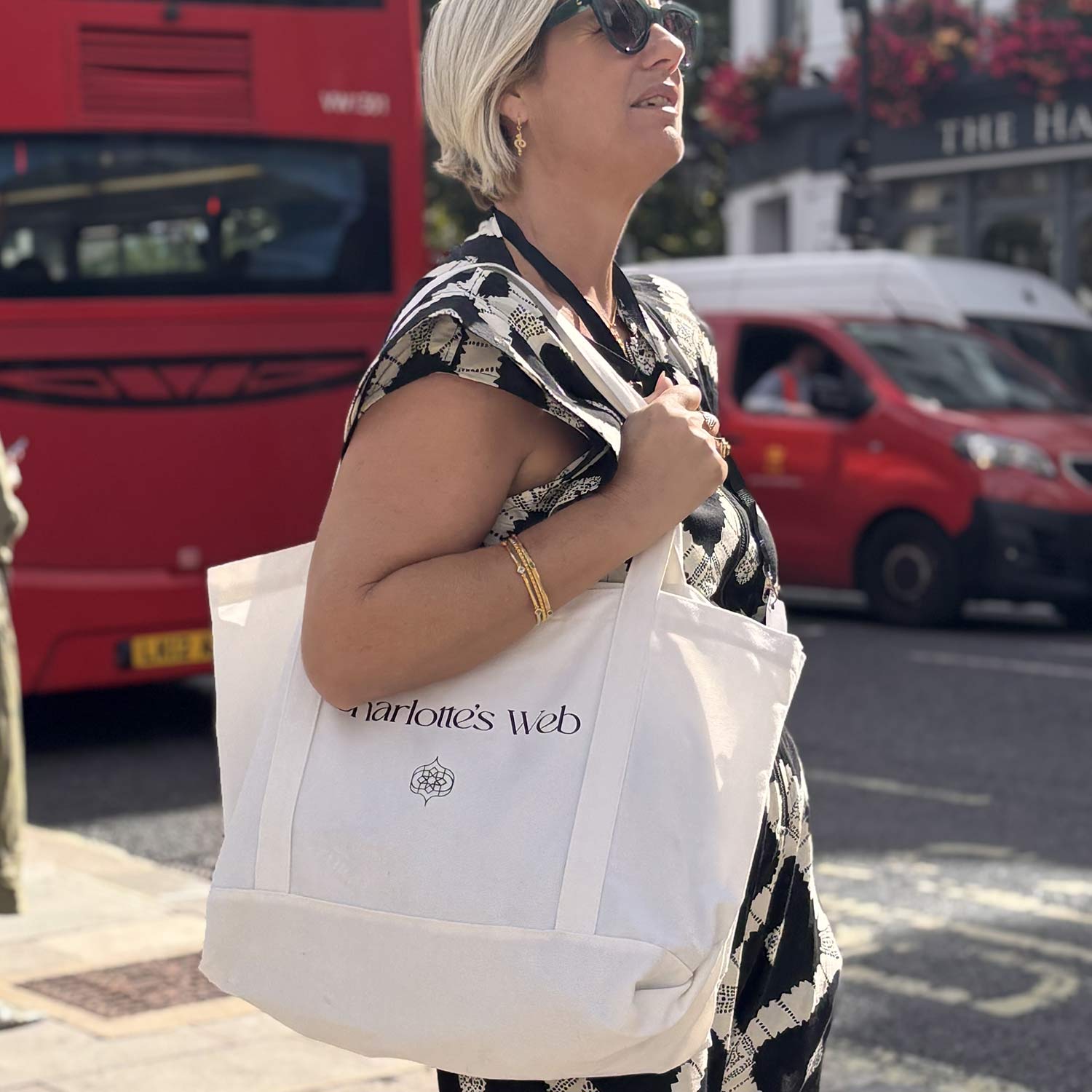 Charlotte's Web Logo Tote Bag, Large Tote Bag, Large White Cotton Tote Bag, Large White Tote Bag, Tote Bag with Quote