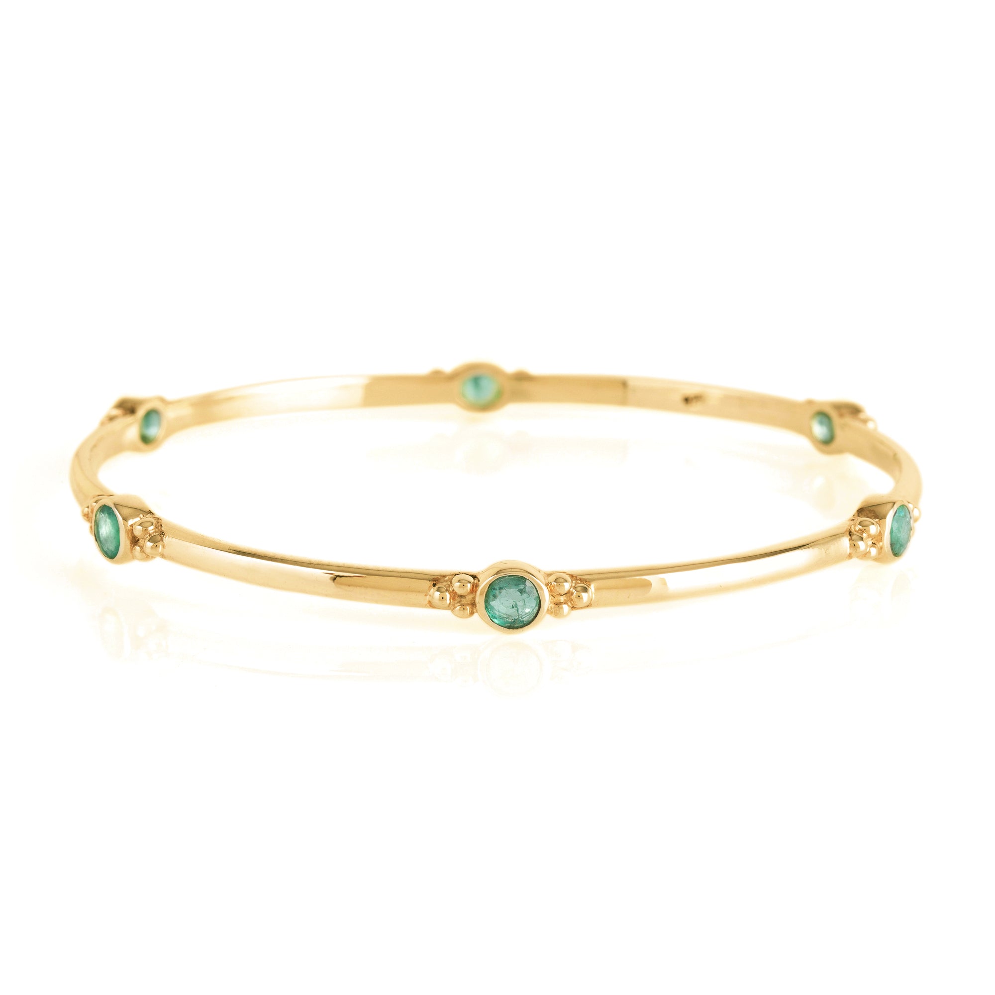 HOLI JEWEL EMERALD GOLD BANGLE