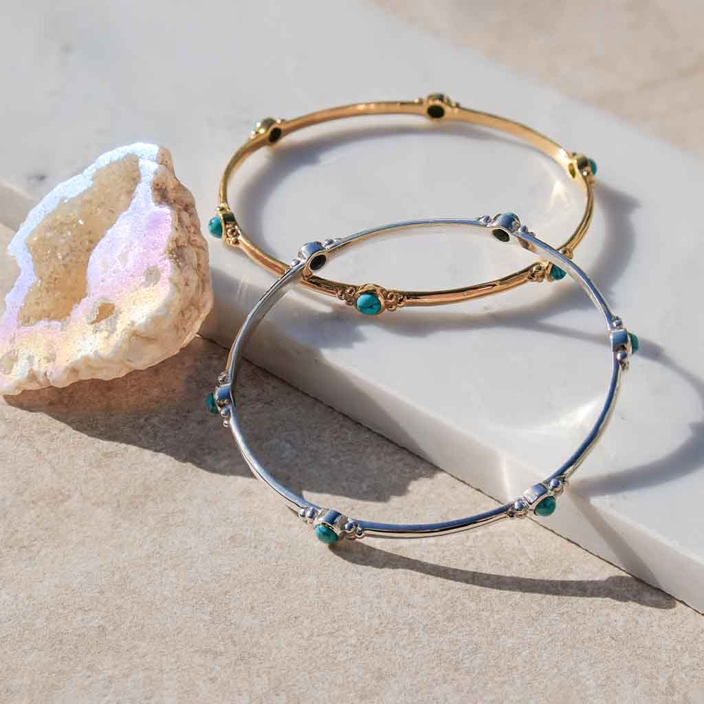 Holi Jewel Turquoise Bangles