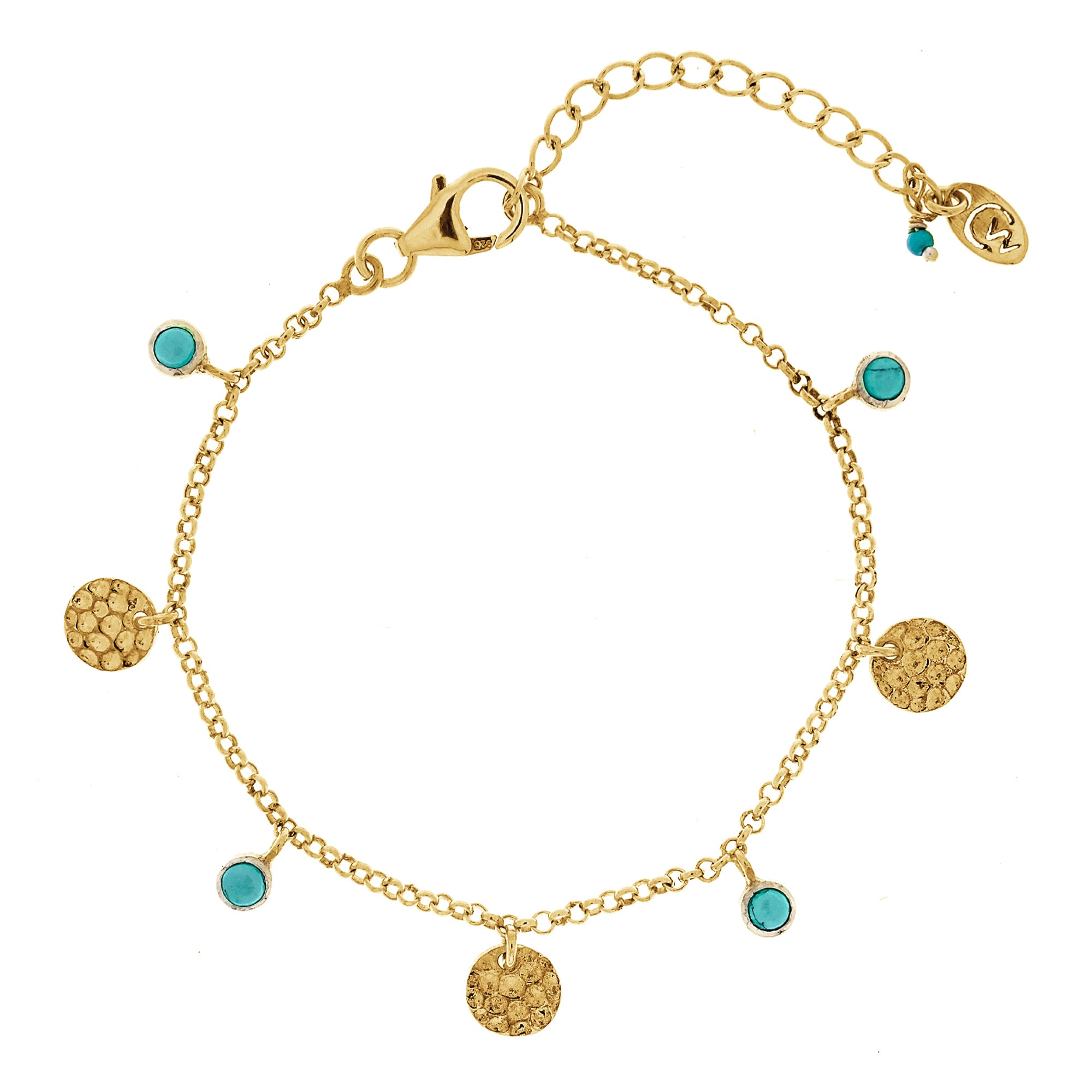 LAKSHMI BRACELET TURQUOISE GOLD