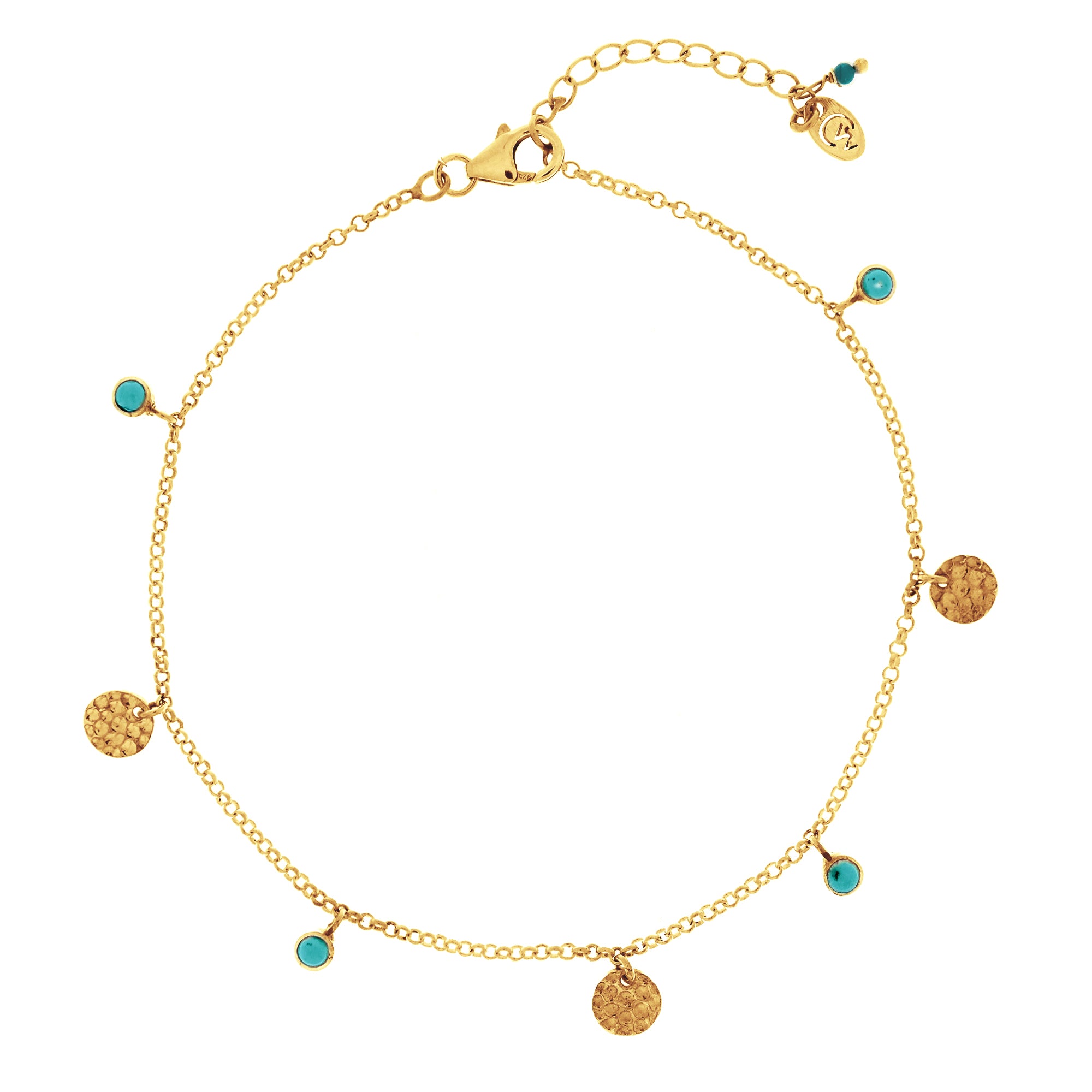 LAKSHMI ANKLET - TURQUOISE GOLD