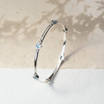 Silver Bangle, Blue Topaz Bangle