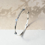 Silver Bangle, Blue Topaz Bangle