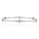 Divinity Princess Silver Blue Topaz Stacking Bangle