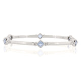 Divinity Princess Silver Blue Topaz Stacking Bangle