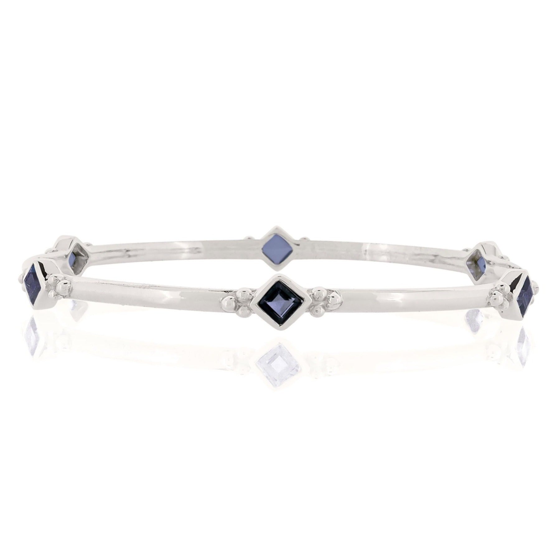 Divinity Princess Silver Iolite Stacking Bangle