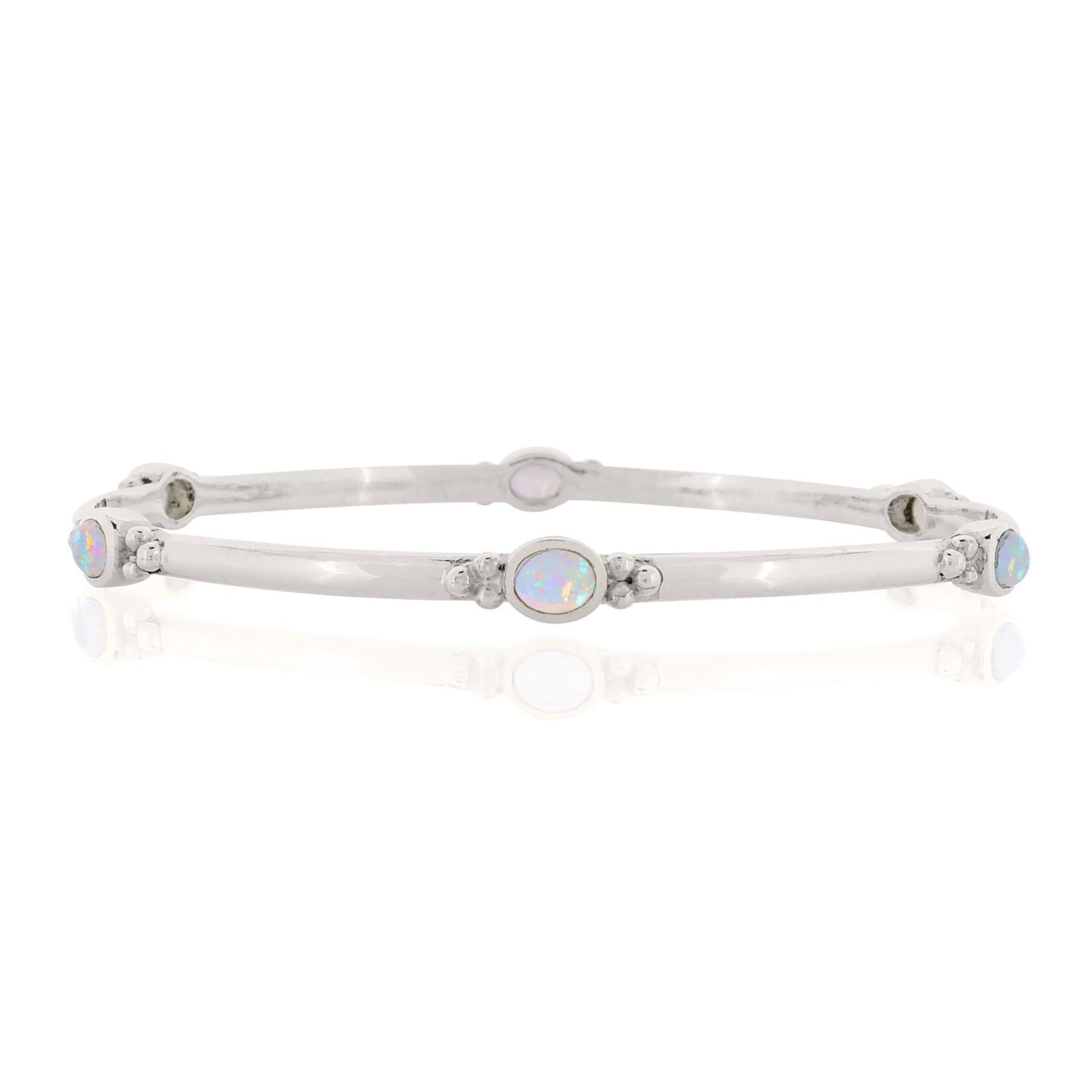 Holi Jewel Opal Silver Bangle