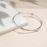 Opal Silver Stacking Bangle