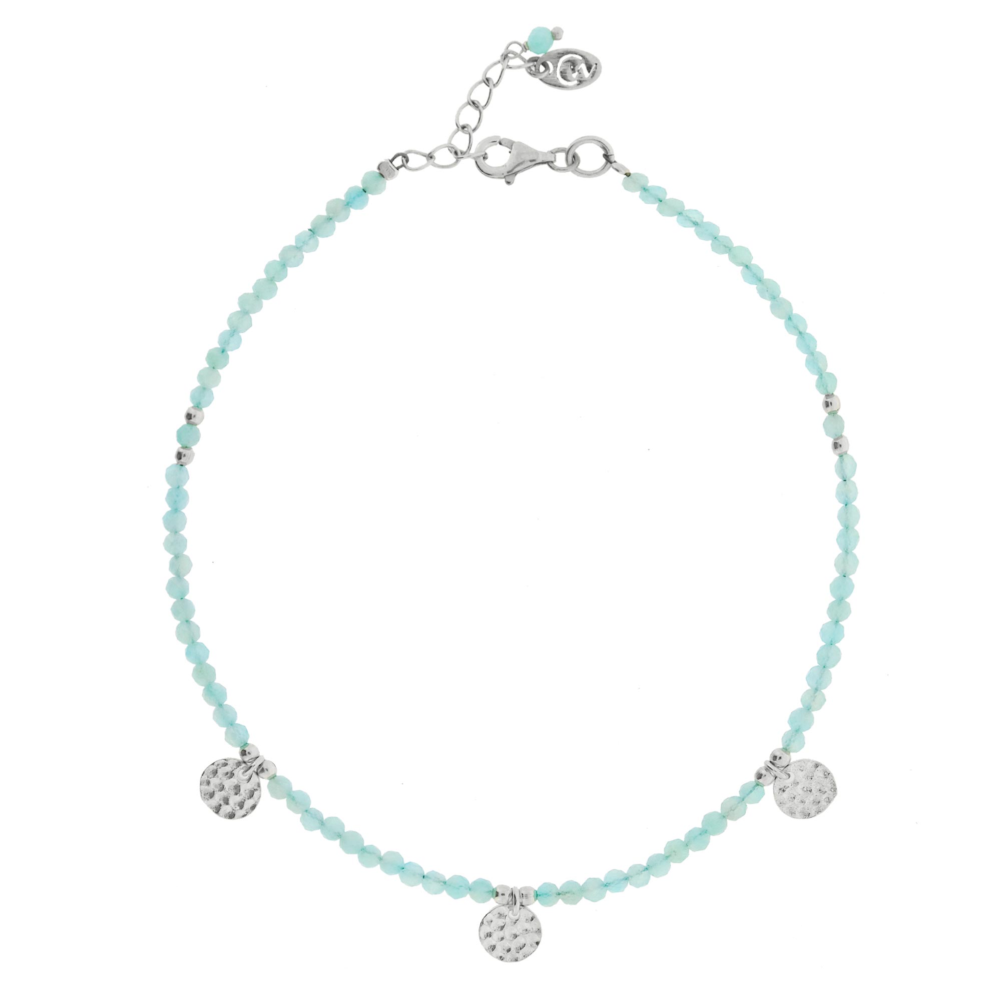 Silver Gemstone Anklet