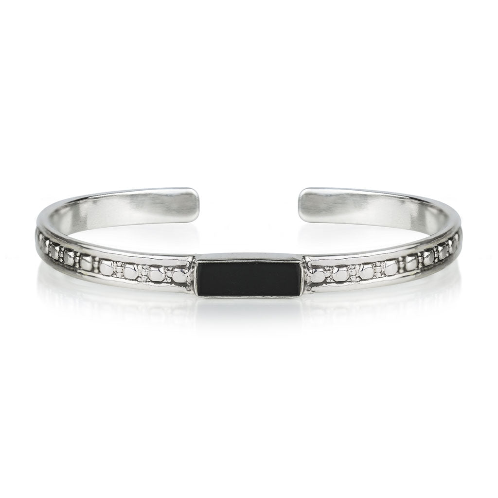 Maharani Men's Black Onyx Open Bracelet