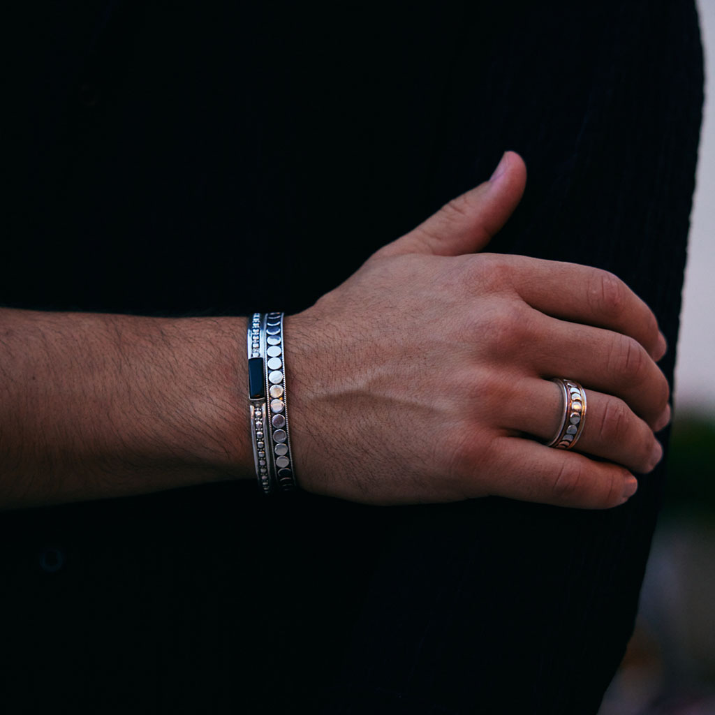 Men's Moon Phase Spinning Ring