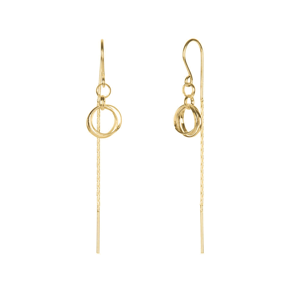Total Eclipse Threader Earrings Gold