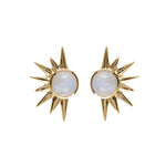 Total Eclipse Stud Earrings - gold Moonstone