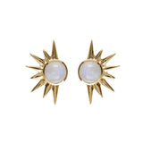 Total Eclipse Stud Earrings - gold Moonstone