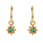 GUIDING NORTH STAR MINI HOOPS - GOLD TURQUOISE