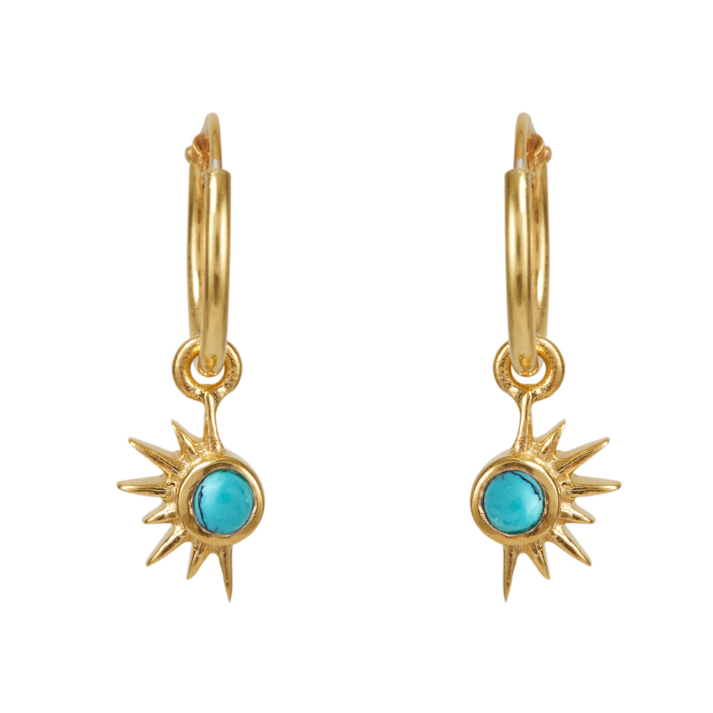 Total Eclipse Hoops - Gold Turquoise