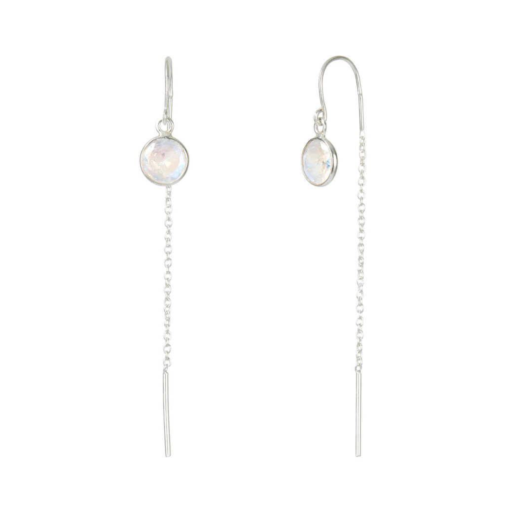 Moonstone Threader Earrings