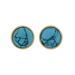 Maya Gold Turquoise Studs