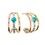 Triple Hoop Turquoise Earrings