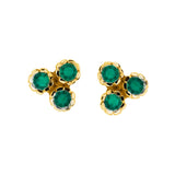 Green Onyx Gold Stud Earrings