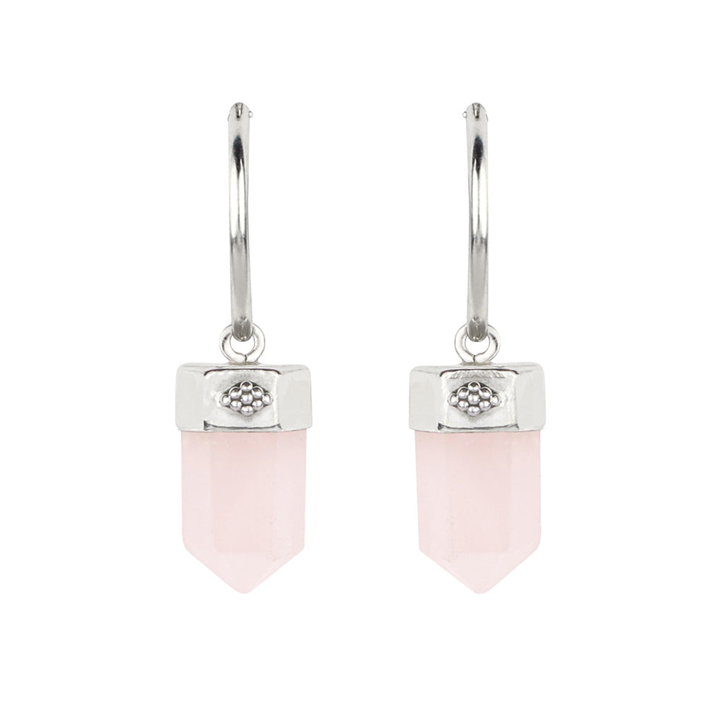 Rose Quartz Hoop Earrings