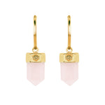Rose Quartz Gold Hoop Earrings