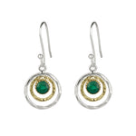 Infinity Universe Green Onyx Drop Earrings