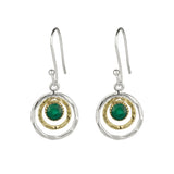Infinity Universe Green Onyx Drop Earrings