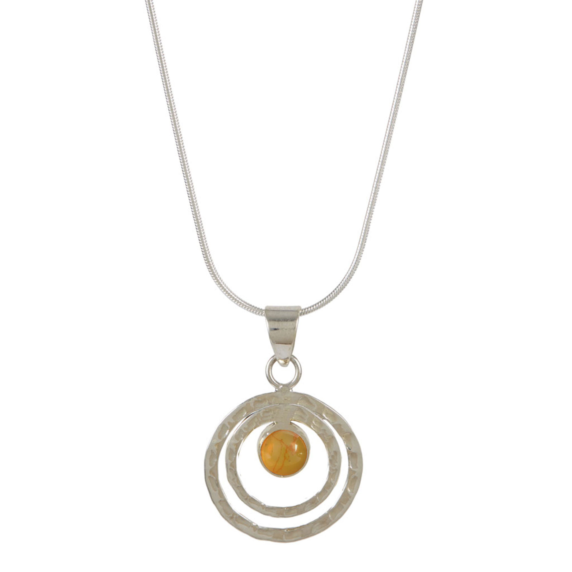 Carnelian Silver Infinity Necklace